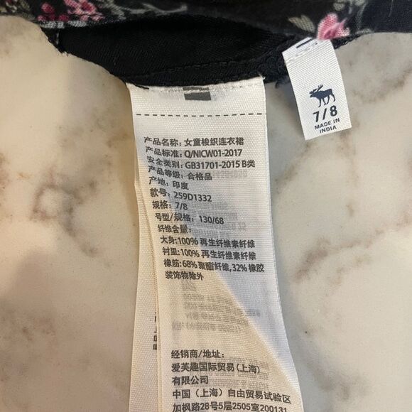 ABERCROMBIE & Fitch Black Floral Summer Dress 7/8 NWT - Picture 3 of 8